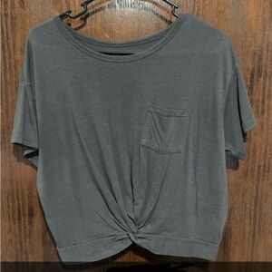 American Eagle Outfitters Charcoal Twist Front Tee